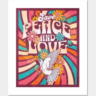 Peace and Love - Hippie Posters and Art